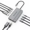 Conceptronic DONN34G 10-in-1 USB 3.2 Gen 2 MST Dockingstation, 4K60Hz HDMI, 8K30Hz DisplayPort, GbE, USB-C 10Gbps x 3, USB-A 480Mbps x 2, Audio, 100W USB PD