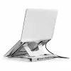 Conceptronic DONN35S Laptop-Ständer mit 7-in-1 USB-C Dockingstation, Dual-HDMI 4K60Hz, GbE, USB-C 5Gbps, 2x USB-A, 100W PD, Silber
