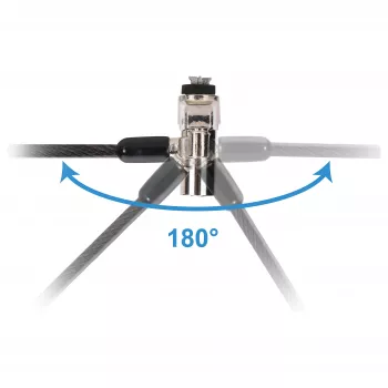 Conceptronic NBT Nano-Lock Dual Laptop-Vorhängeschloss, 4-stellig, 1,8 m Stahlkabel, Schwarz/Silber