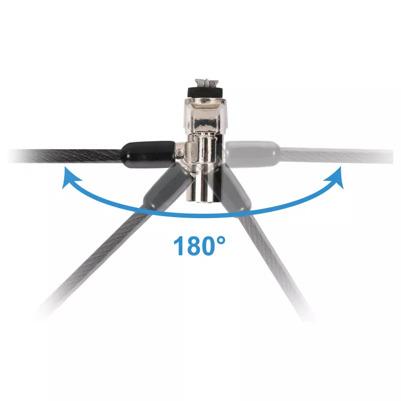 Conceptronic NBT Nano-Lock Dual Laptop-Vorhängeschloss, 4-stellig, 1,8 m Stahlkabel, Schwarz/Silber