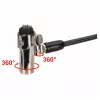 Conceptronic NBT Nano-Lock Dual Laptop-Vorhängeschloss, 4-stellig, 1,8 m Stahlkabel, Schwarz/Silber