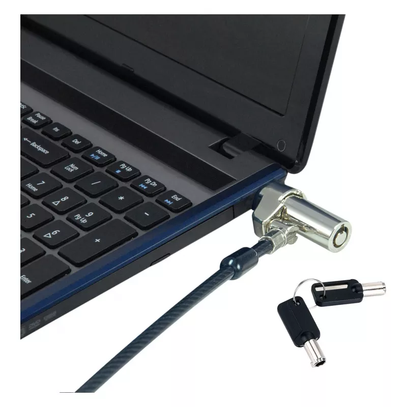 Conceptronic NBT Nano-Lock Dual Laptop-Vorhängeschloss, 4-stellig, 1,8 m Stahlkabel, Schwarz/Silber