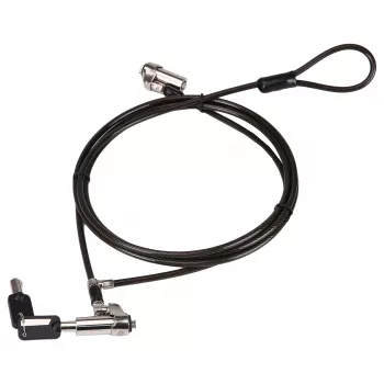 Conceptronic NBT Nano-Lock Dual Laptop-Vorhängeschloss, 4-stellig, 1,8 m Stahlkabel, Schwarz/Silber