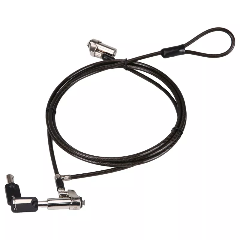 Conceptronic NBT Nano-Lock Dual Laptop-Vorhängeschloss, 4-stellig, 1,8 m Stahlkabel, Schwarz/Silber