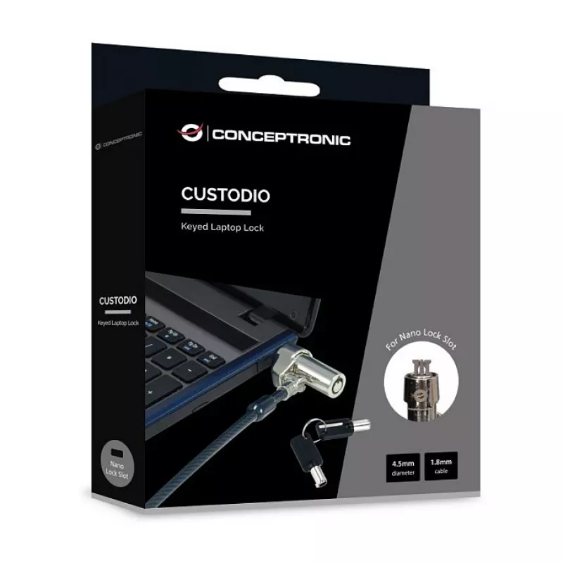 Conceptronic NBT Notebook-Kombinationsschloss Nano-Sicherheitssteckplatz 1,8 m
