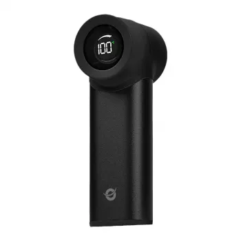 CONCEPTRONIC Turbo Handventilator Schwarz USB-C auf USB-A Aluminium 5V 3-Gang Wiederaufladbar 2000mAh