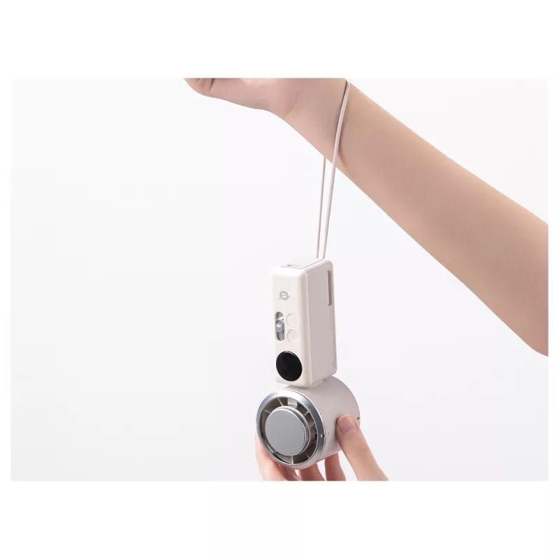 CONCEPTRONIC Turbo Handheld Fan mit Kühlplatte, Creme