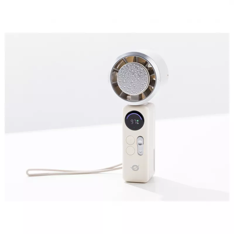 CONCEPTRONIC Turbo Handheld Fan mit Kühlplatte, Creme