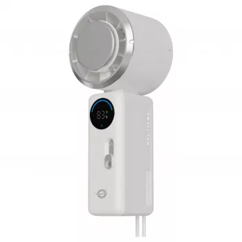 CONCEPTRONIC Turbo Handheld Fan mit Kühlplatte, Creme