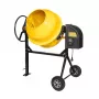 Betonmischer 180L HCM650 850W Elektrischer Trommelmischer mit Stahltrommel, Gusseisen-Zahnkranz, IP44, 2 Vollgummi-Räder, Handrad-Kippvorrichtung