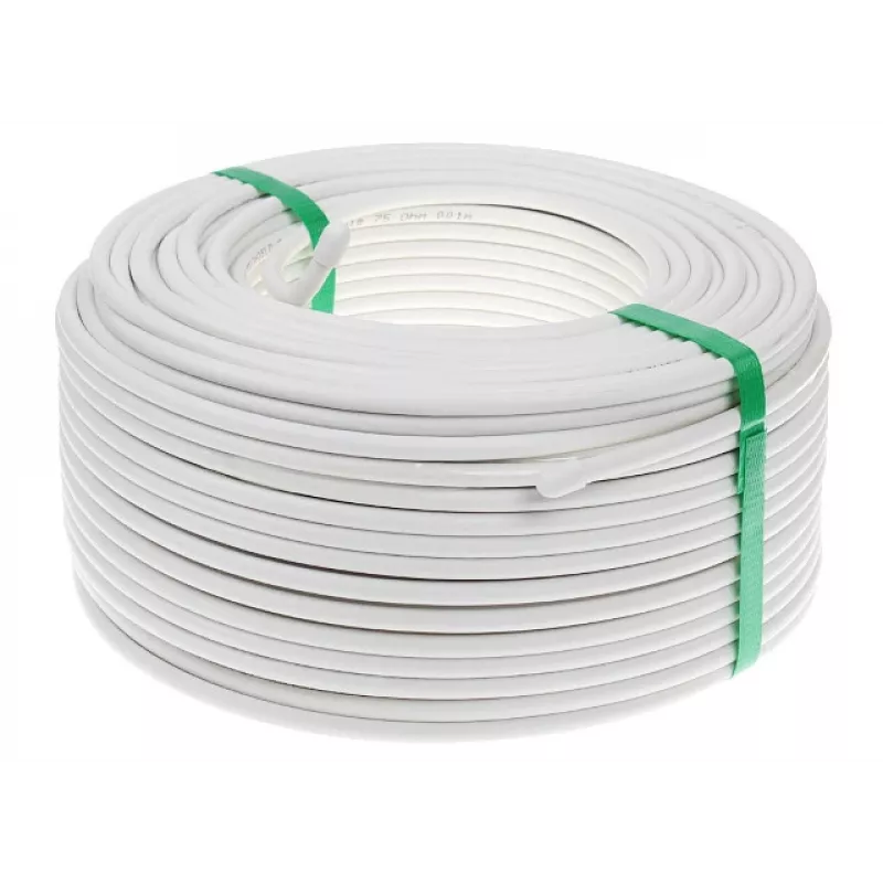 CONOTECH NS100 Trishield Koaxialkabel 1m Weiß 75 Ohm Dreifach geschirmt