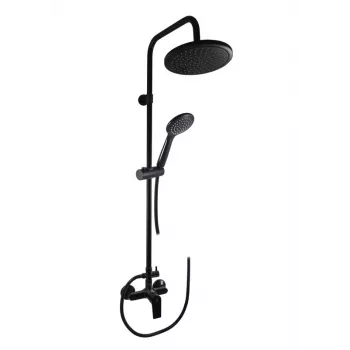 CONTIPRO Duschset mit Thermostatarmatur Schwarz MT Colorado