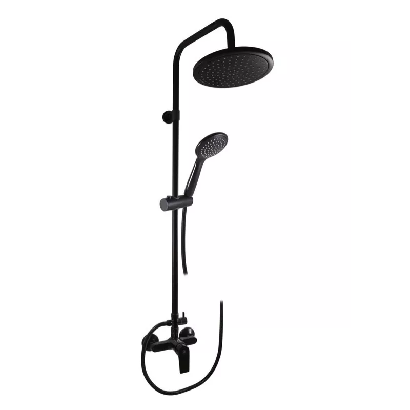 CONTIPRO Duschset mit Thermostatarmatur Schwarz MT Colorado