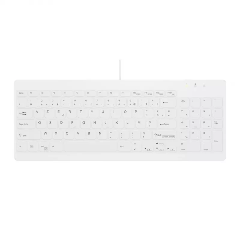 Contour ACTIVE KEY Hygiene Compact Ultraflat Wired USB Keyboard Schwarz (AK-C7012F-UVS-W/FR)