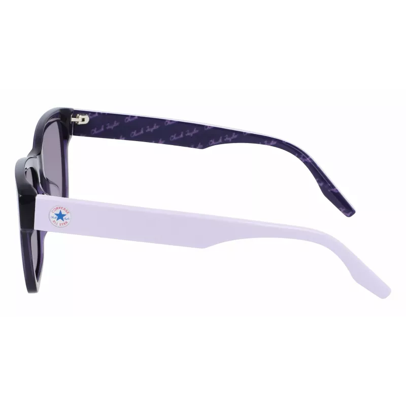 Converse All Star Damen Sonnenbrille CV501SLLSTAR5 - Schwarzer eckiger Rahmen, rauchgraue Gläser 56/18/140 mm