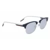 CONVERSE CV301SDSRUPT Herren eckige Sonnenbrille, schwarzer Acetatrahmen, graue Polycarbonatgläser, 52 mm
