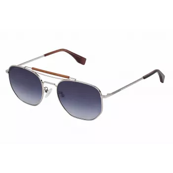 Converse Unisex Sonnenbrille SCO13854579B Havana Tortoise Acetat Square Frame 54mm Graue Polycarbonat-Gläser UV400
