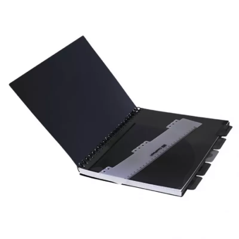 COOLPACK Spiral-Notizbuch A4 Schwarz - 80 Blatt kariert