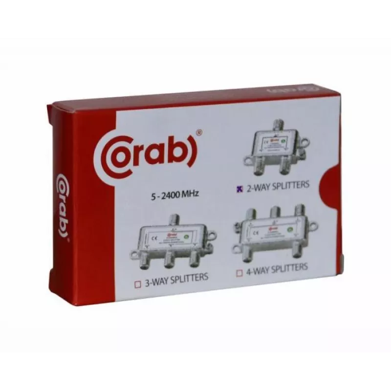 CORAB 2-Wege HF-Signalverteiler 5-2400 MHz mit DC-Durchschleifung