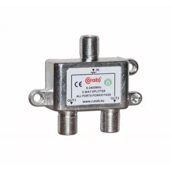 CORAB 2-Wege HF-Signalverteiler 5-2400 MHz mit DC-Durchschleifung