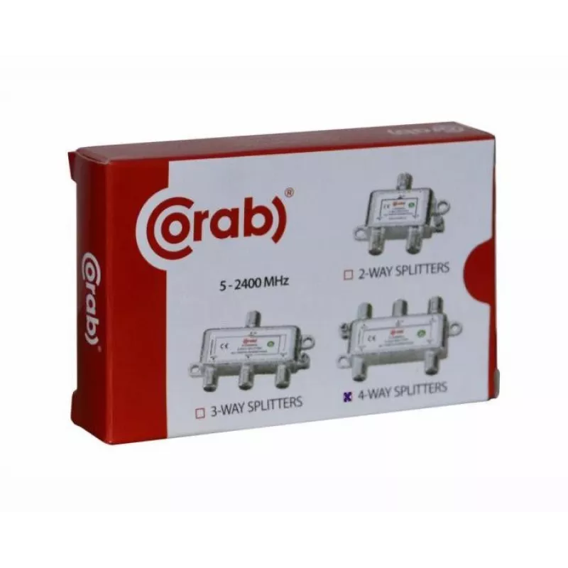 CORAB 4-fach TV/SAT Signalverteiler 5-2400 MHz mit DC-Durchgang