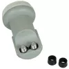 CORAB C120TWN Twin LNB Konverter – 2 Ausgänge, 40 mm Feedhorn, geringes Rauschen 0,1 dB, wetterfest F-Typ
