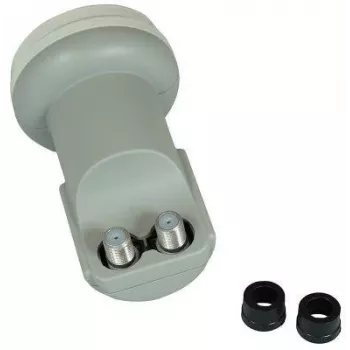 CORAB C120TWN Twin LNB Konverter – 2 Ausgänge, 40 mm Feedhorn, geringes Rauschen 0,1 dB, wetterfest F-Typ