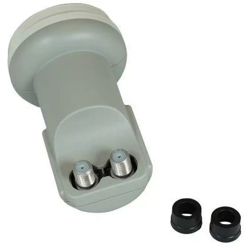 CORAB C120TWN Twin LNB Konverter – 2 Ausgänge, 40 mm Feedhorn, geringes Rauschen 0,1 dB, wetterfest F-Typ