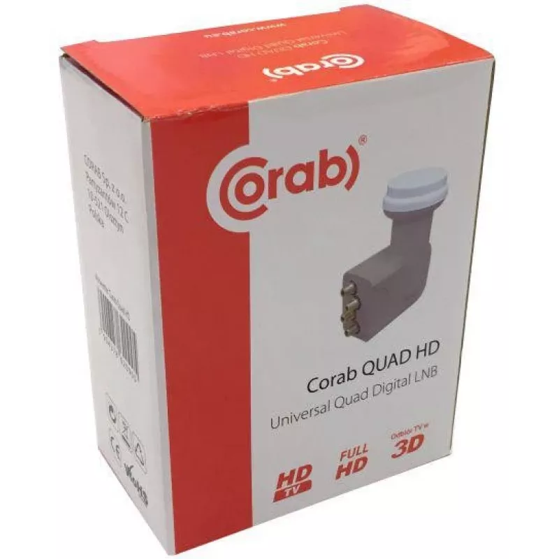 CORAB Universal Quad LNB – 4 Ausgänge, 0,1 dB Rauschzahl, 40 mm Feedhorn