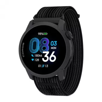 COROS PACE 4 GPS-Sportuhr mit Nylonband, Schwarz - Dual-Frequency GPS, 5 ATM, 24 Tage Akkulaufzeit