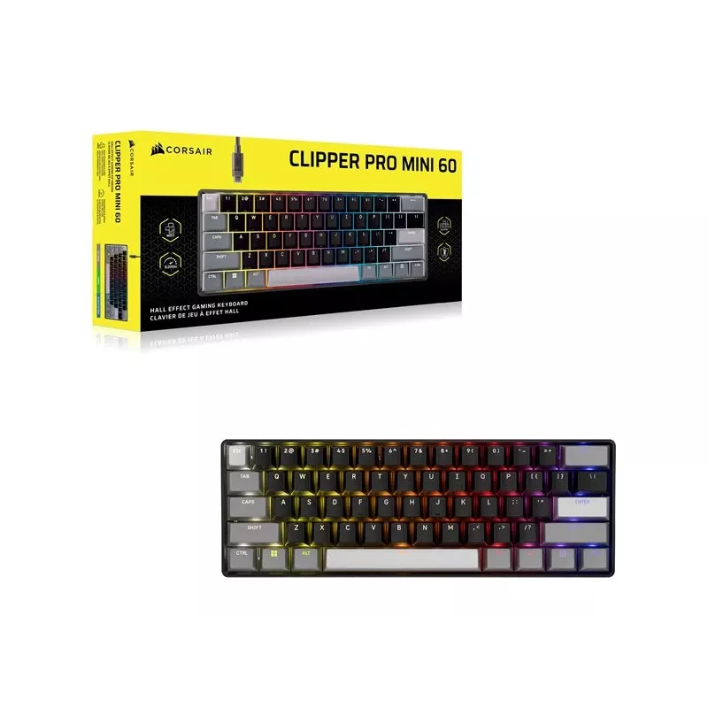 CORSAIR CLIPPER PRO MINI 60 Hall Effect Gaming-Tastatur Schwarz