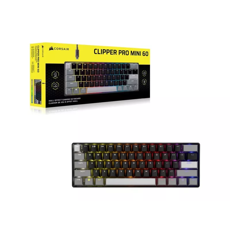 CORSAIR CLIPPER PRO MINI 60 Hall Effect Gaming-Tastatur Schwarz