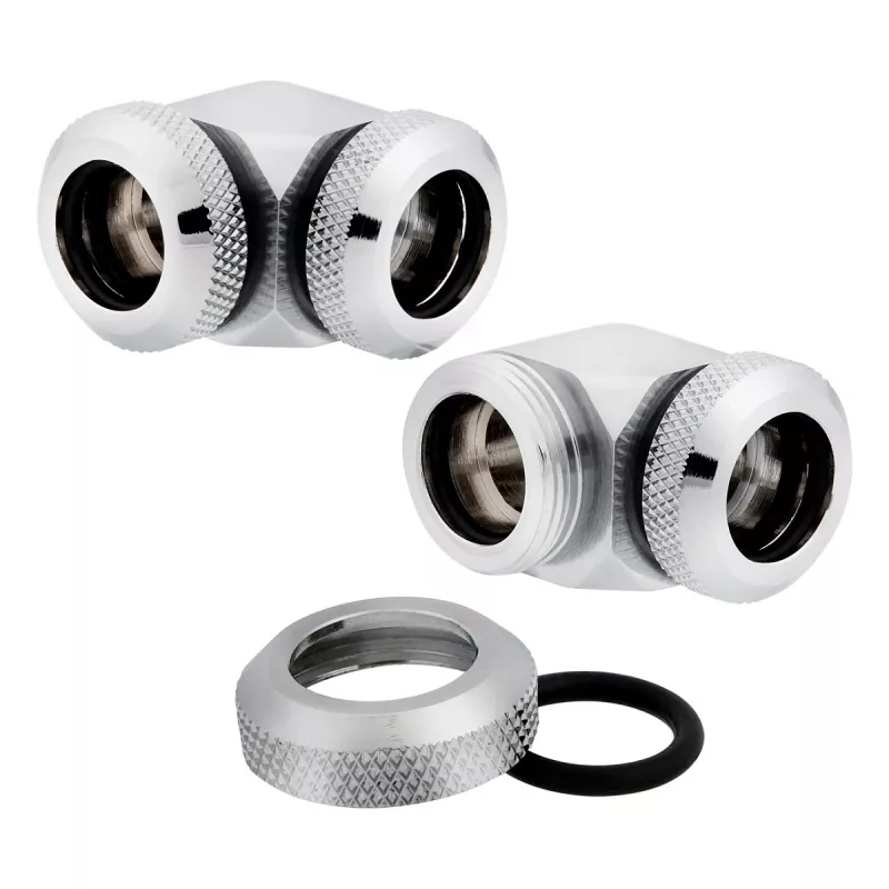 Corsair CX-9052021-WW Chrome Einstellflüssigkeit Messing 1/4 Zoll 90 Grad Anschluss