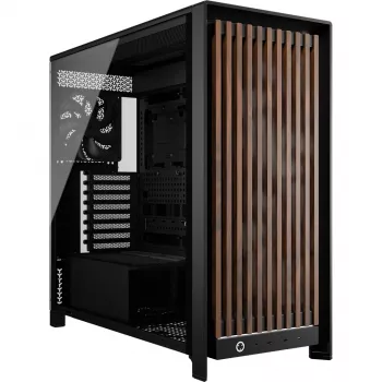 Corsair FRAME 5000D WOOD RS Mid-Tower PC-Gehäuse, Schwarz/Walnuss, E-ATX, ATX, Micro-ATX, Mini-ITX, Stahl/Tempered Glass/Kunststoff/Walnussholz, Gaming
