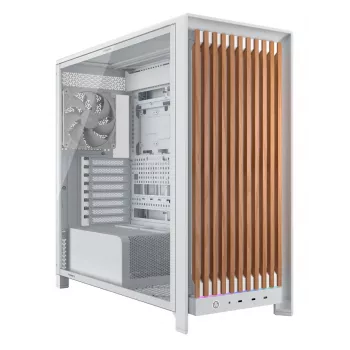 Corsair FRAME 5000D WOOD RS Mid-Tower PC-Gehäuse, Weiß/Nussbaum, gehärtetes Glas, ATX, E-ATX, Micro-ATX, Mini-ITX, Stahl/Kunststoff, Gaming