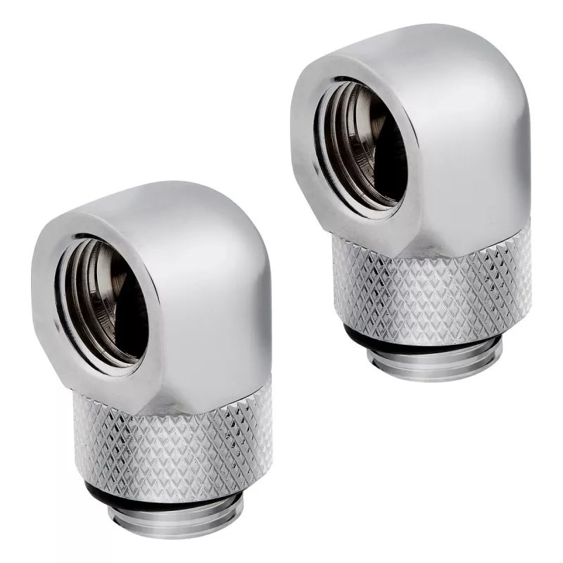 Corsair Hydro X Series 90°-Drehadapter G1/4 Zoll Chrom (2er-Pack) – CX-9055008-WW