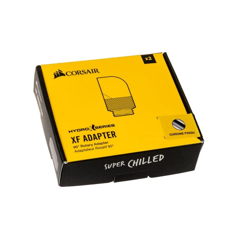 Corsair Hydro X Series 90°-Drehadapter G1/4 Zoll Chrom (2er-Pack) – CX-9055008-WW