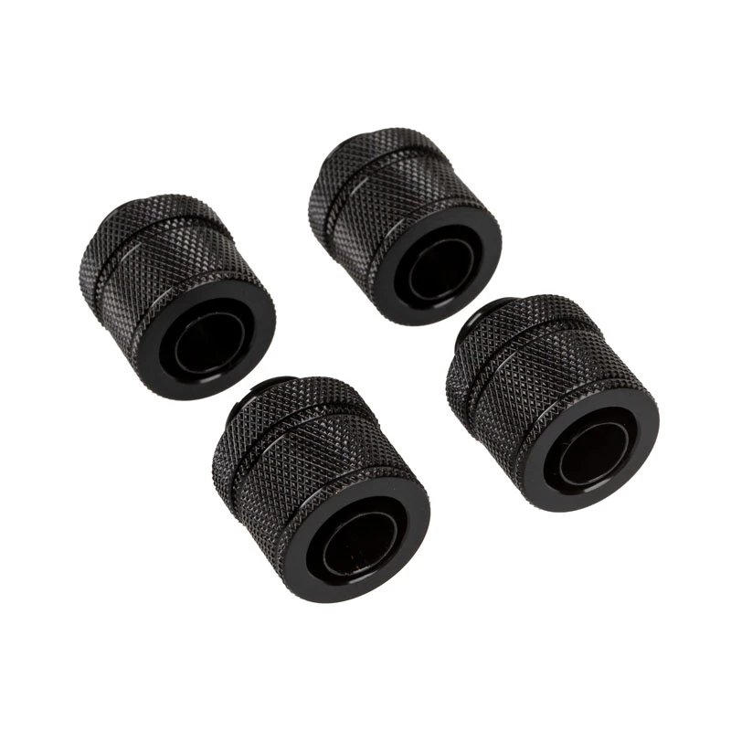 CORSAIR Hydro X Series XF Kompressionsverschraubung, gerade G1/4 Zoll Außengewinde auf 13/10mm Weichschlauch, Schwarz – 4er-Pack