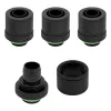 CORSAIR Hydro X Series XF Kompressionsverschraubung, gerade G1/4 Zoll Außengewinde auf 13/10mm Weichschlauch, Schwarz – 4er-Pack