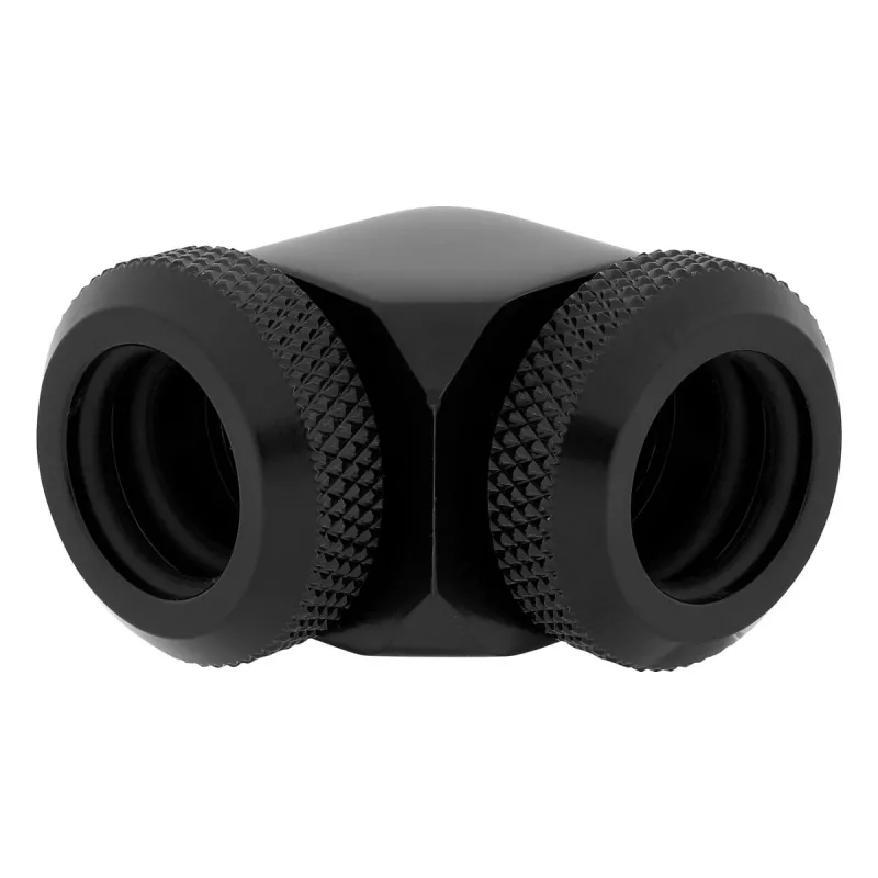 Corsair Hydro X Series XF Hardline Adapter 90 Grad 12mm AD auf 12mm AD Hardtube, 2er-Pack, Schwarz