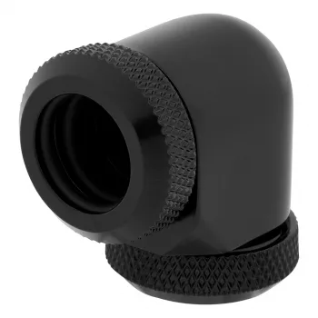 Corsair Hydro X Series XF Hardline Adapter 90 Grad 12mm AD auf 12mm AD Hardtube, 2er-Pack, Schwarz