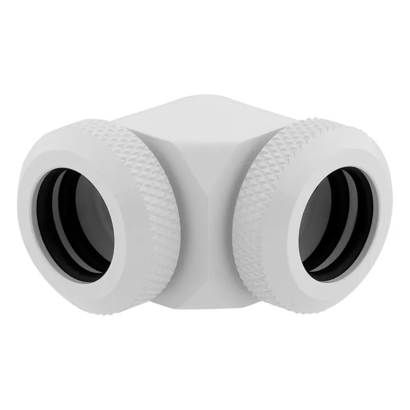 CORSAIR Hydro X Series XF Hardline Adapter 90 Grad 12mm OD auf 12mm OD Hardtube - 2er-Pack, Weiß