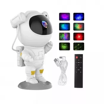 CP 3D Astronaut 360 Grad Rotierender Kopf Star Sky & Nebula Projektor mit Fernbedienung Weiß