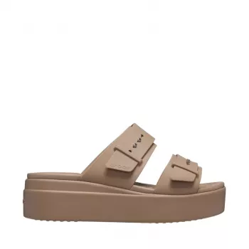 Crocs Brooklyn Low Damen Beige Platform Sandalen 207431 2Q9 Größe 38-39
