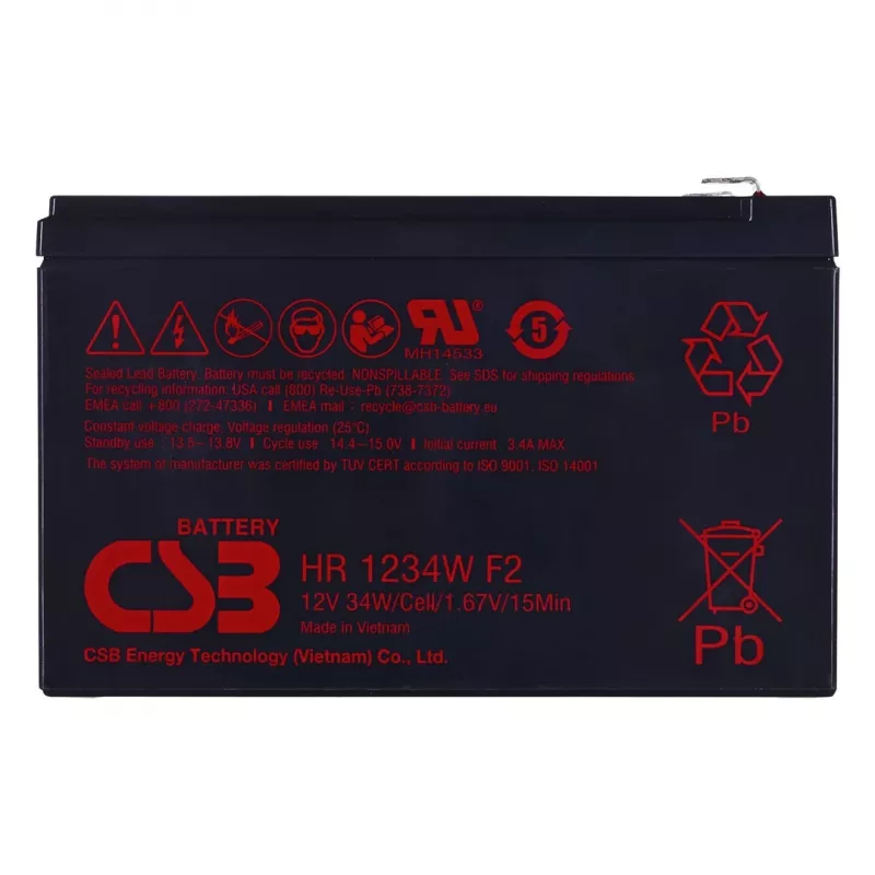CSB HR1234WF2 12V 9Ah VRLA AGM Batterie mit F2-Anschlüssen