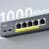 CUDY POE40 4-Port PoE Switch/Extender mit 1 Uplink, 802.3af/at, 250m Extend, Metallgehäuse