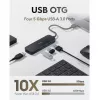 Cudy UH40A PortMate USB-A auf 4-Port USB 3.0 Hub 5Gbps Nur Daten Kunststoff Kompakt Schwarz