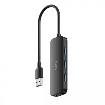 Cudy UH40A PortMate USB-A auf 4-Port USB 3.0 Hub 5Gbps Nur Daten Kunststoff Kompakt Schwarz