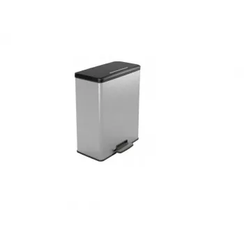 CURVER Deco Bin Pedal-Tretmülleimer 65L Silber Metallic-Effekt