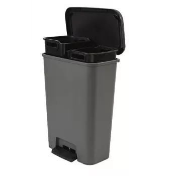 CURVER Decobin Duo Pedal Bin 23+23L Dark Grey/Black